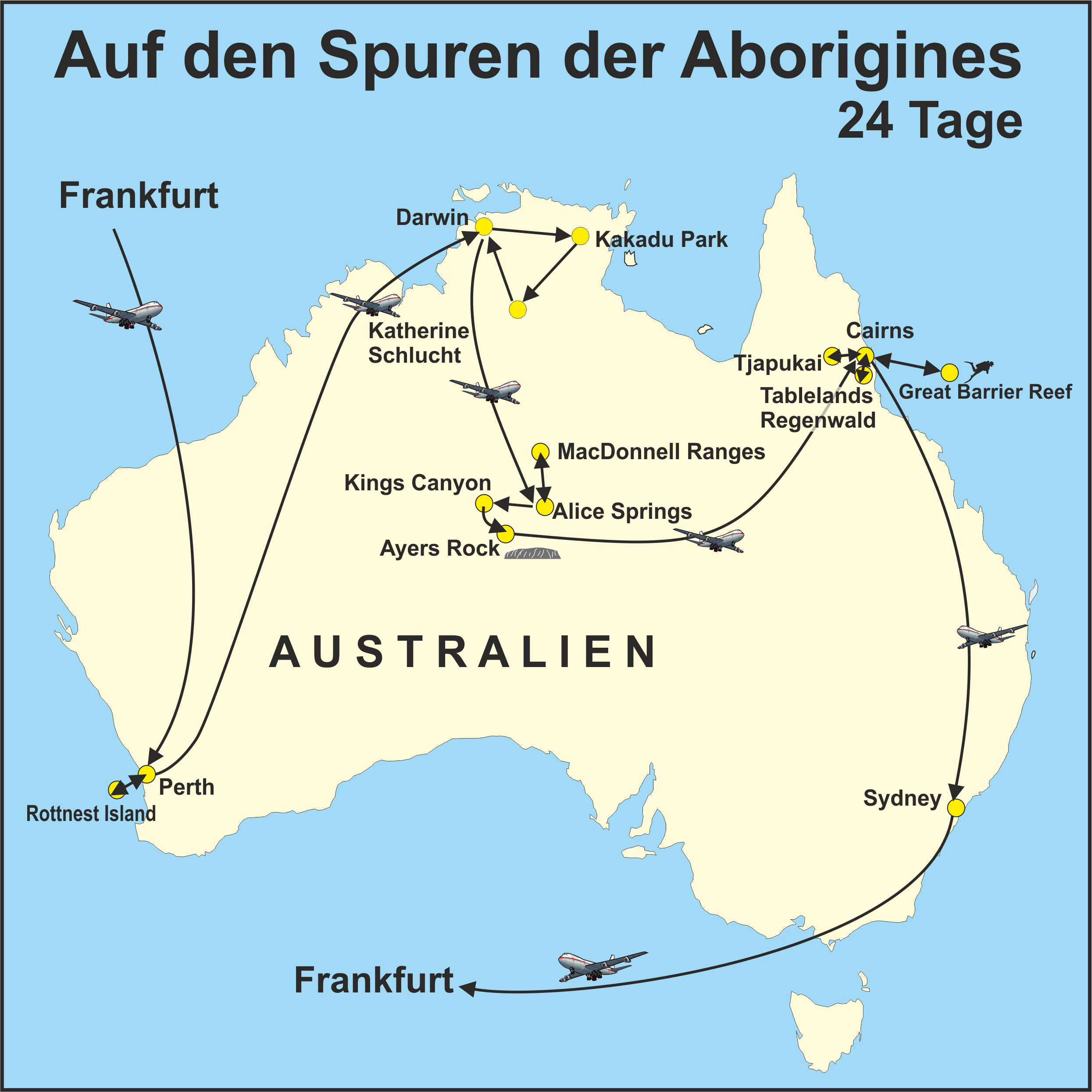 Reiseroute Australien Studienreisen