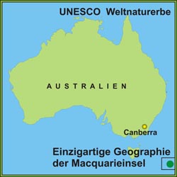 Einzigartige Geographie der Macquarieinsel
